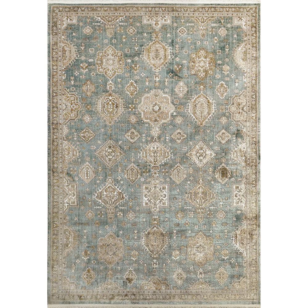 Dynamic Rugs 3985-850 Ella 2.2 Ft. X 7.7 Ft. Finished Runner Rug in Taupe/Blue